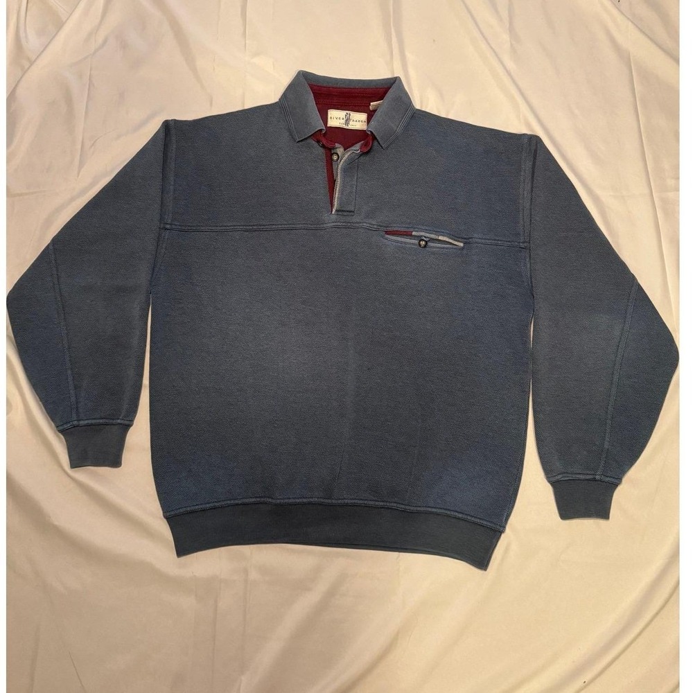 Vintage River Trader Collared Pullover Mens M‎